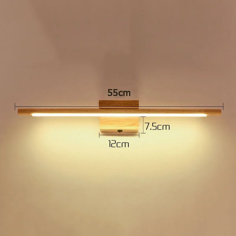 FALKI™ LED Mirror Light – Wooden Vanity Wall Lamp - 