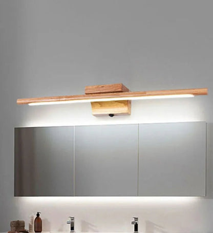 FALKI™ LED Mirror Light – Wooden Vanity Wall Lamp - 