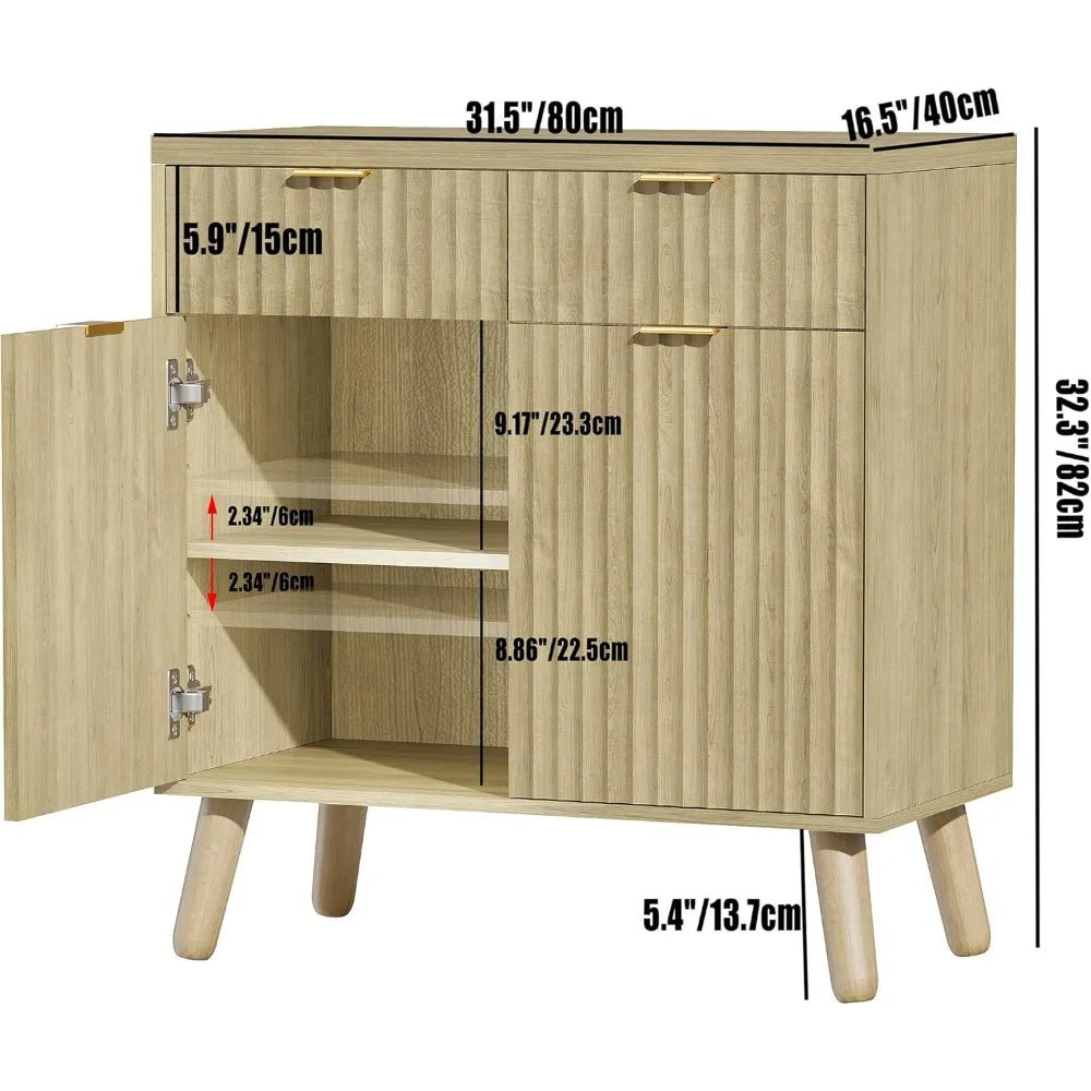 Fluted storage sideboard FLUTO™ - 