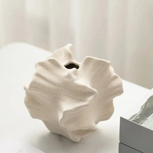GEOplant™ Ceramic Vase – Natural Dried Flower Holder - 