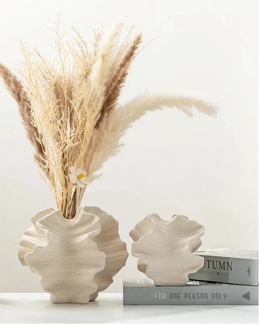 GEOplant™ Ceramic Vase – Natural Dried Flower Holder - 