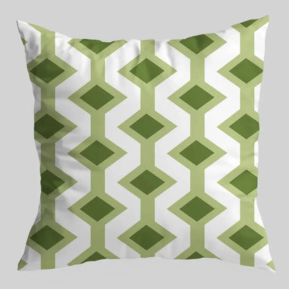 GREENLINE™ Pillow Cover – Cotton Cushion Case with Geometric Print - 