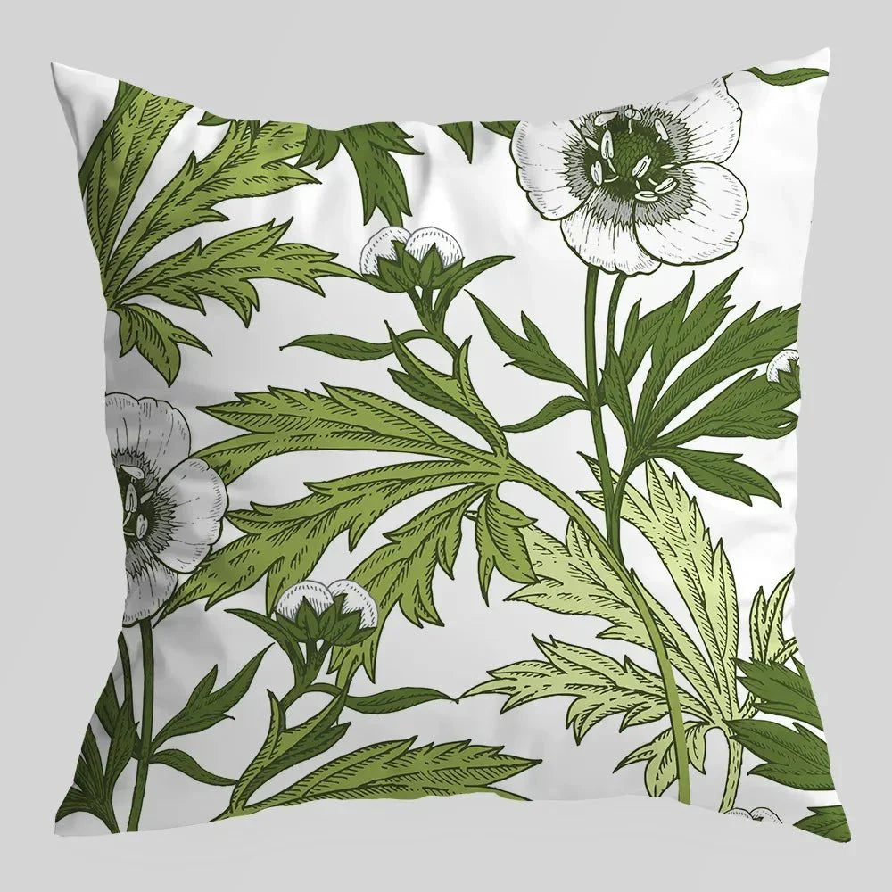 GREENLINE™ Pillow Cover – Cotton Cushion Case with Geometric Print - 