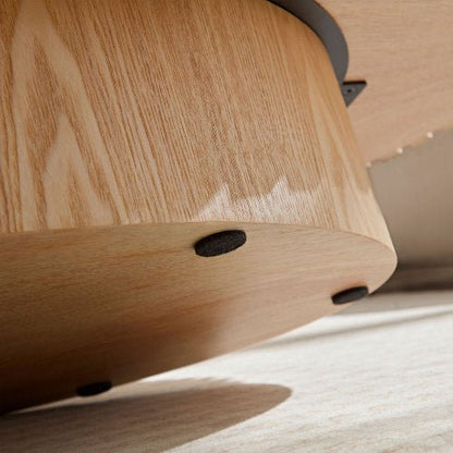 Handmade coffee table RITMO™ – Modern slatted round wood design - table