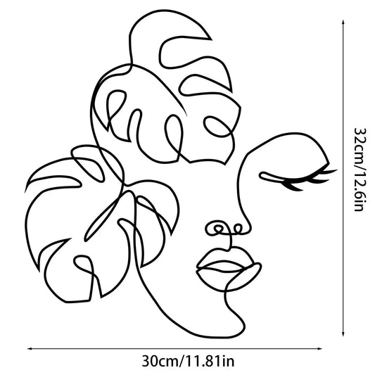 HERBLOOM™ Line wire wall – Minimal Abstract Face Wall Decor - 