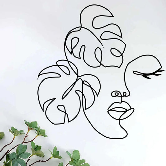 HERBLOOM™ Line wire wall – Minimal Abstract Face Wall Decor - 