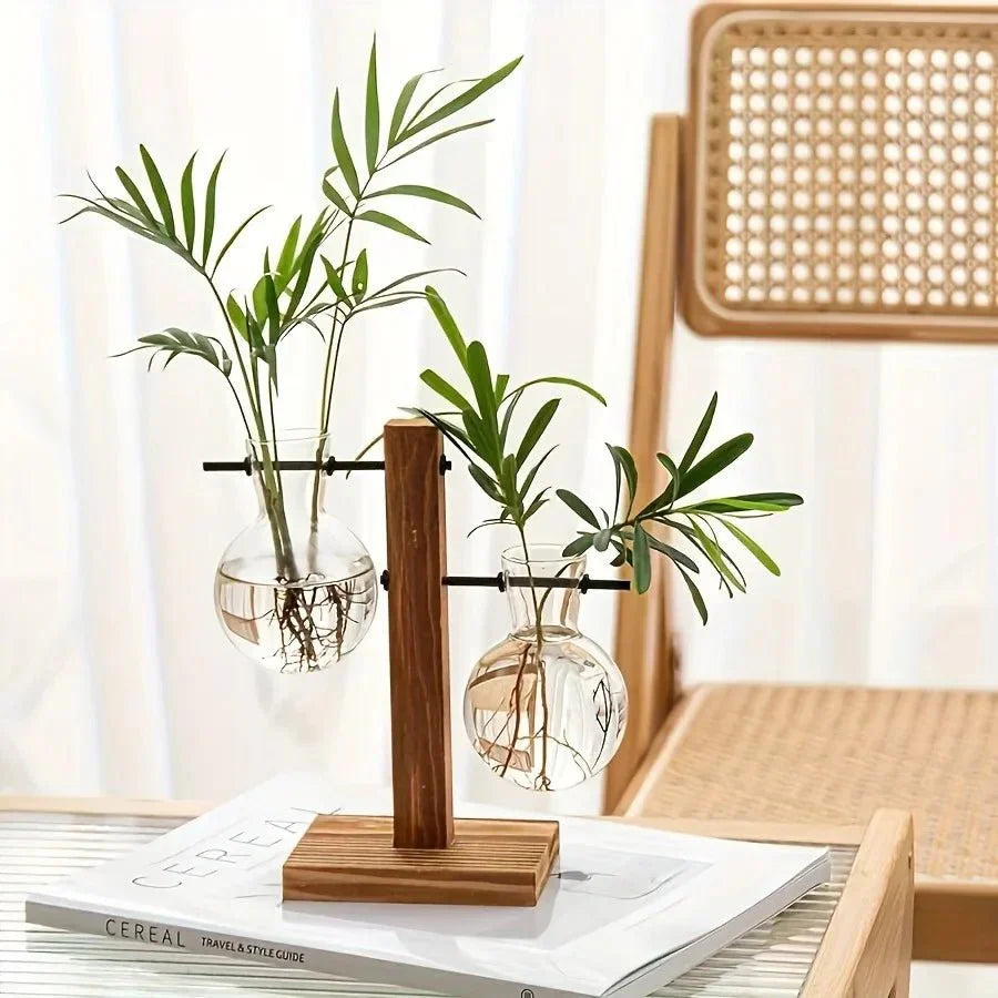 HYDROP™ Indoor Planter – Glass Hydroponic Stand for Herbs - 