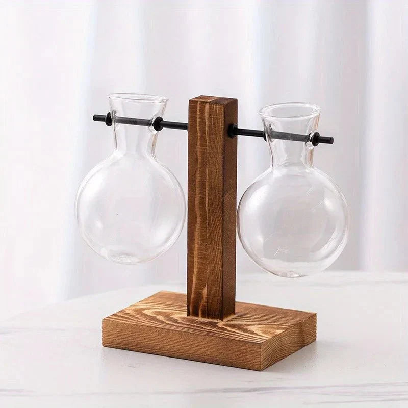 HYDROP™ Indoor Planter – Glass Hydroponic Stand for Herbs - 