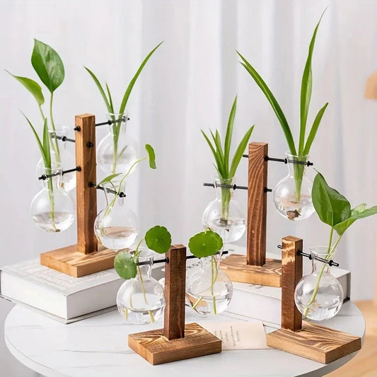HYDROP™ Indoor Planter – Glass Hydroponic Stand for Herbs - 