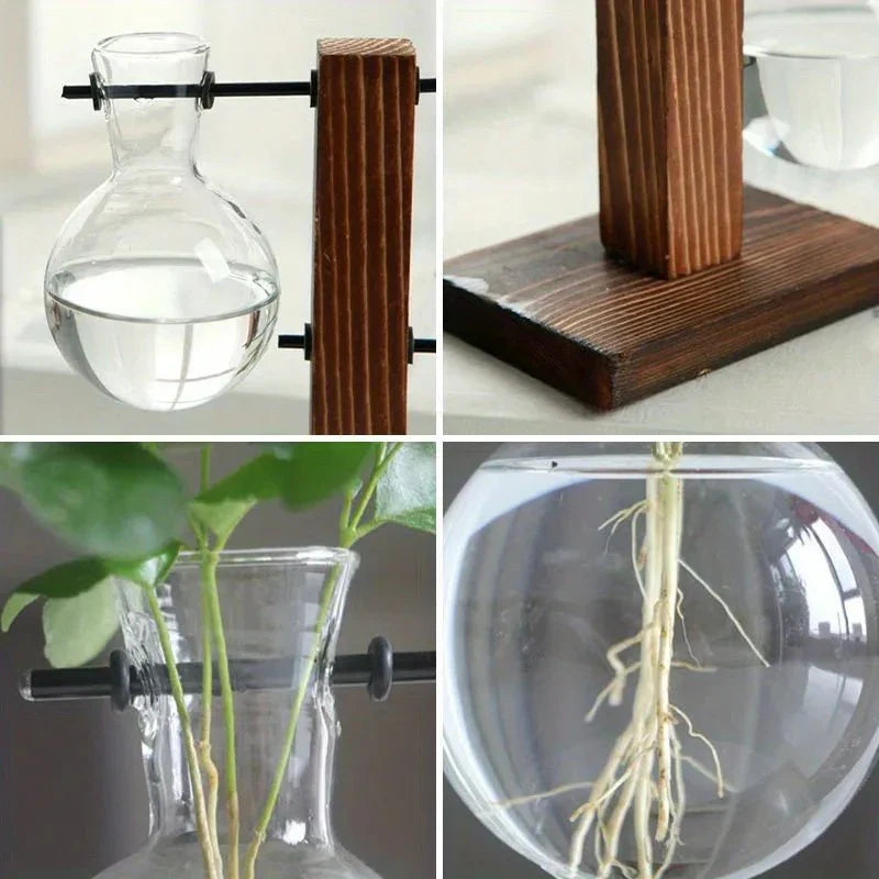HYDROP™ Indoor Planter – Glass Hydroponic Stand for Herbs - 