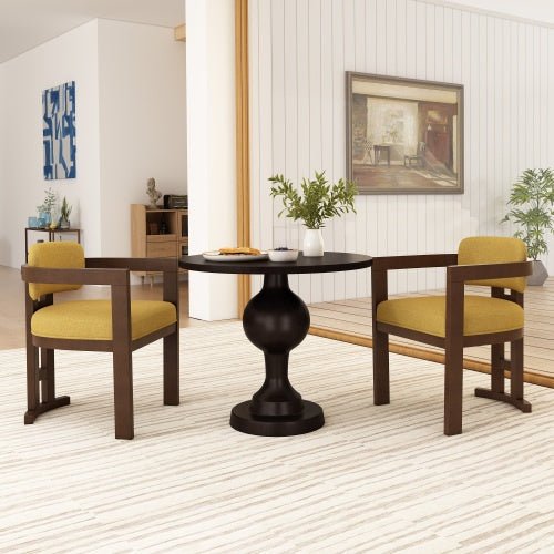 Indoor Upholstered Wood Dining Chair Set Of 2 - 
