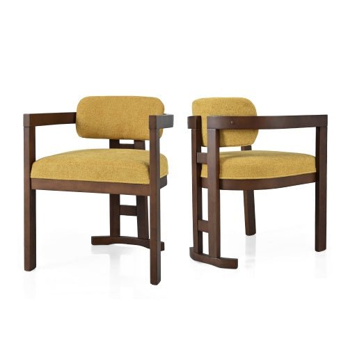 Indoor Upholstered Wood Dining Chair Set Of 2 - 