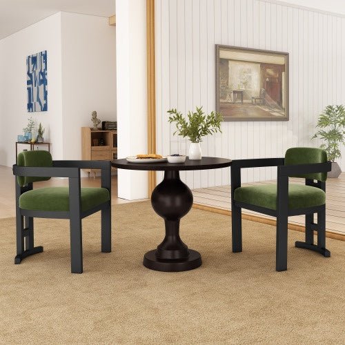 Indoor Upholstered Wood Dining Chair Set Of 2 - 
