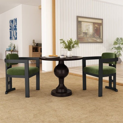 Indoor Upholstered Wood Dining Chair Set Of 2 - 