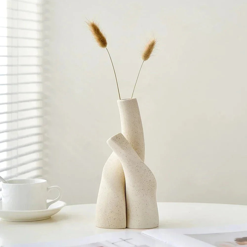 INTERVASE™ Ceramic Vase – Matte Porcelain Decor for Dried Flowers - 