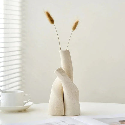 INTERVASE™ Ceramic Vase – Matte Porcelain Decor for Dried Flowers - 