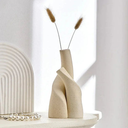 INTERVASE™ Ceramic Vase – Matte Porcelain Decor for Dried Flowers - 