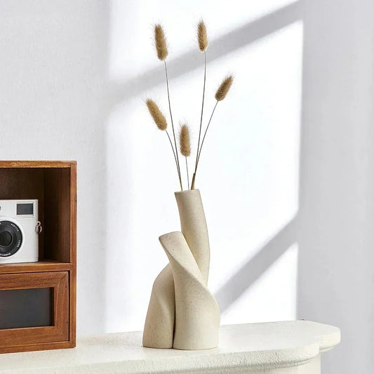 INTERVASE™ Ceramic Vase – Matte Porcelain Decor for Dried Flowers - 