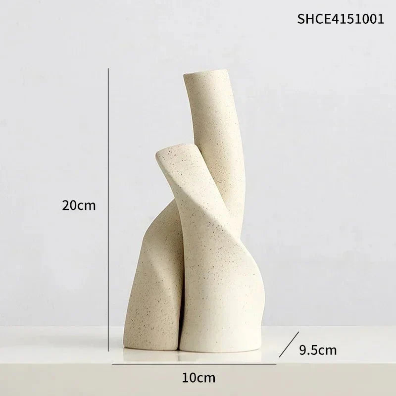 INTERVASE™ Ceramic Vase – Matte Porcelain Decor for Dried Flowers - 