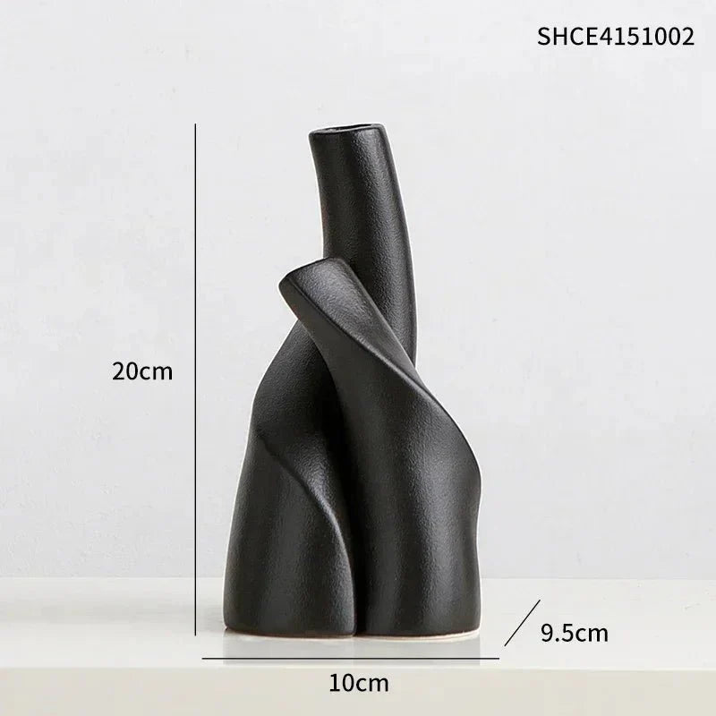 INTERVASE™ Ceramic Vase – Matte Porcelain Decor for Dried Flowers - 