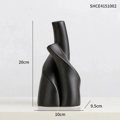 INTERVASE™ Ceramic Vase – Matte Porcelain Decor for Dried Flowers - 