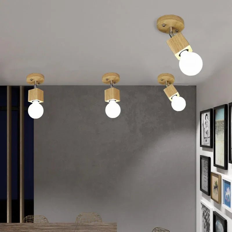 KERNER™ Wooden Ceiling Light – Adjustable Japandi Fixture - 