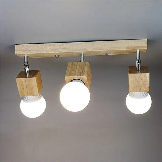 KERNER™ Wooden Ceiling Light – Adjustable Japandi Fixture - 