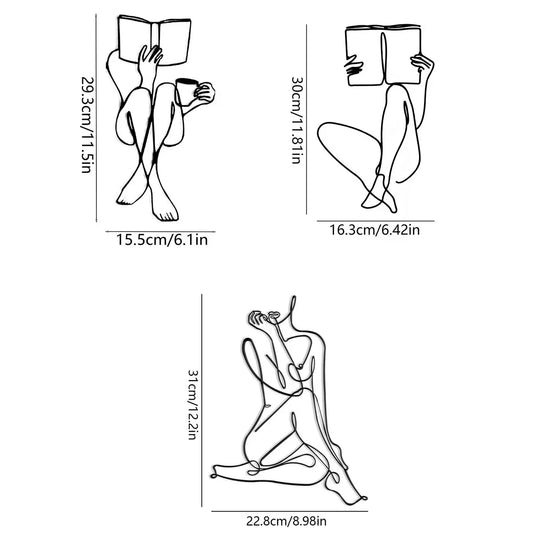 LETTOR™ Wire Wall Art – Minimalist Metal Line Sculpture - 