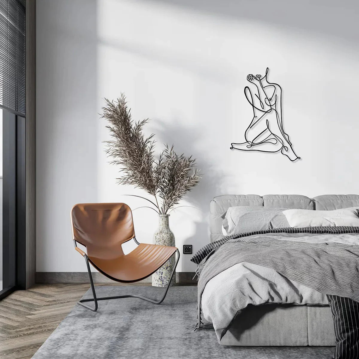 LETTOR™ Wire Wall Art – Minimalist Metal Line Sculpture - 