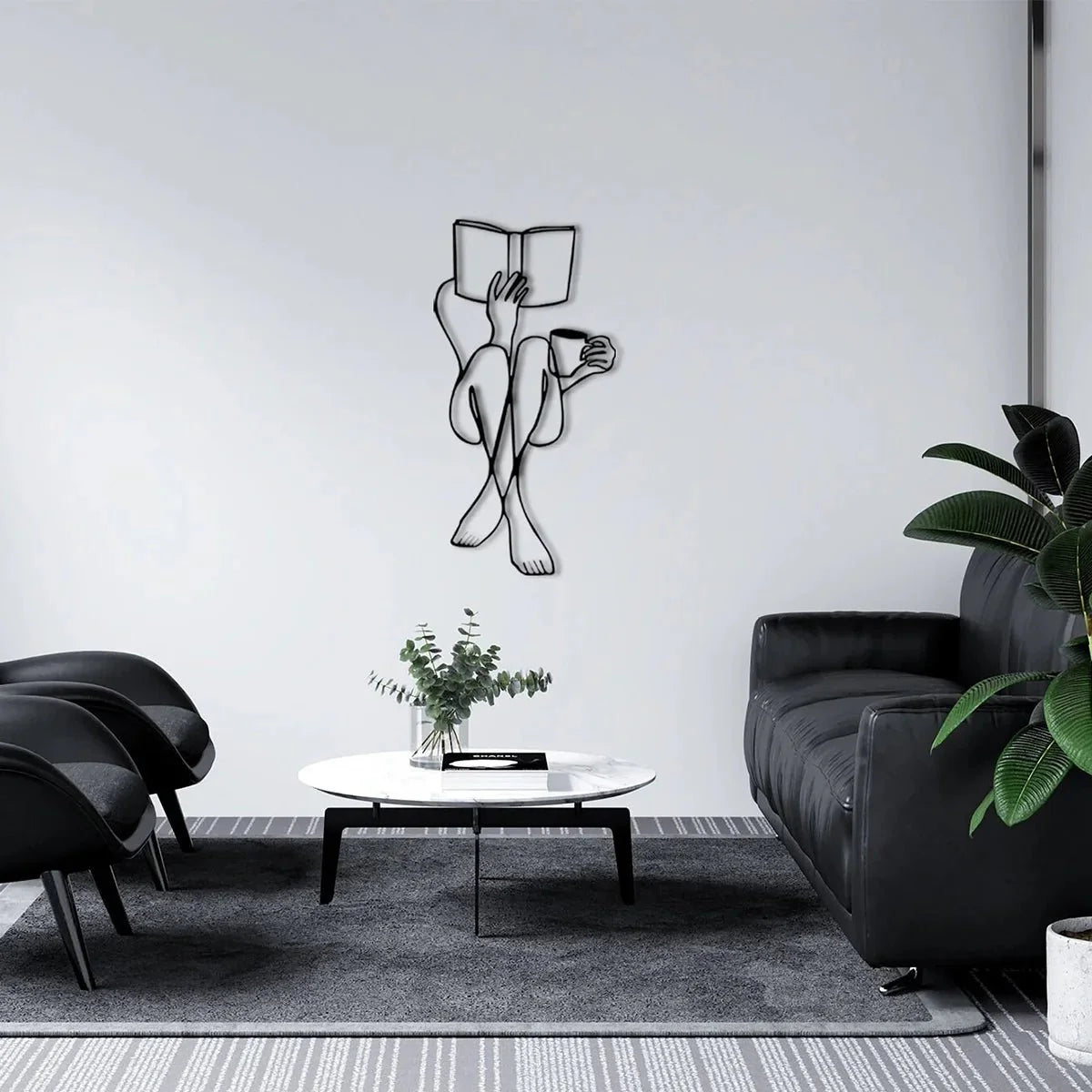 LETTOR™ Wire Wall Art – Minimalist Metal Line Sculpture - 