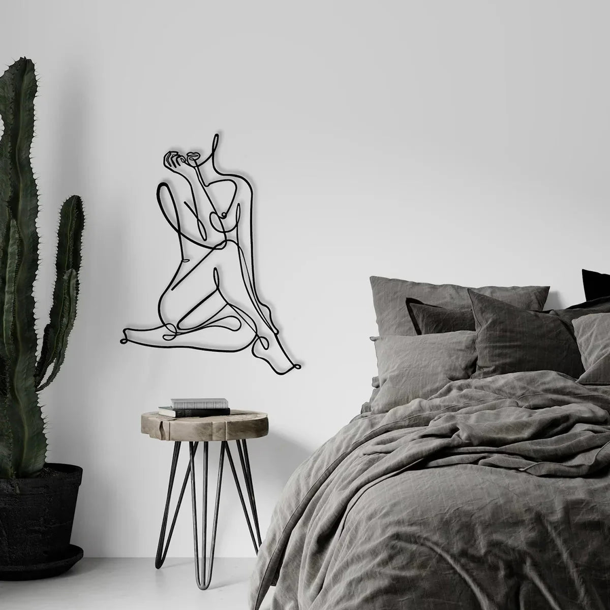 LETTOR™ Wire Wall Art – Minimalist Metal Line Sculpture - 