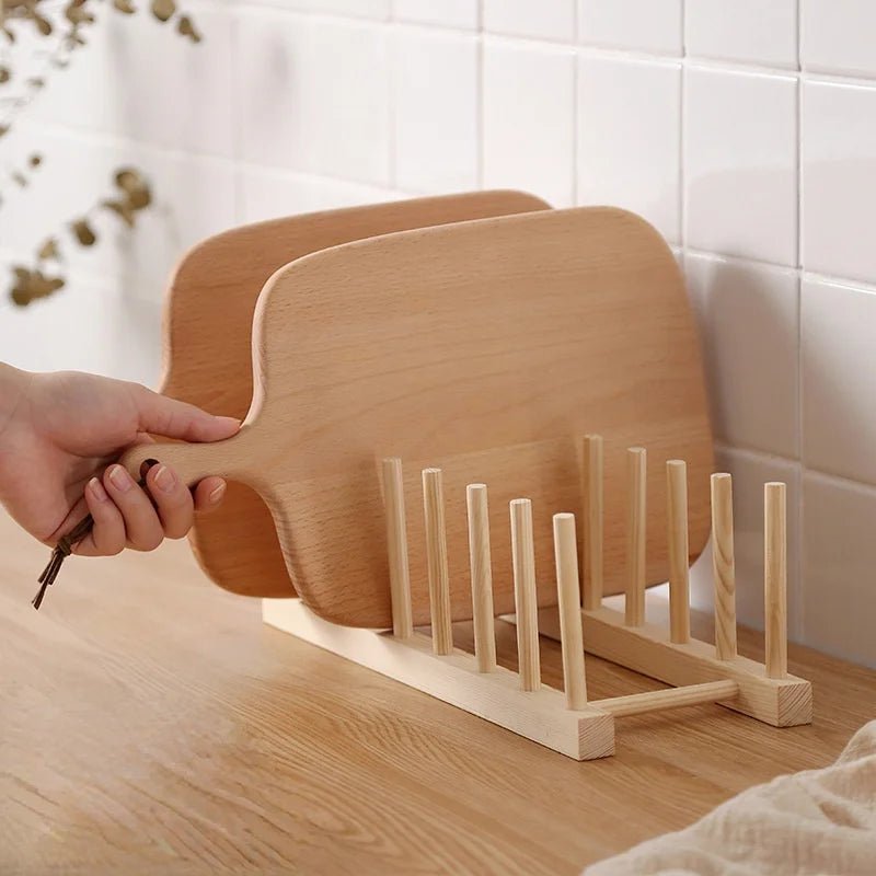 LIGNUX™ Wooden Dish Rack – Minimalist Eco - Friendly Plate Organizer | AURÈA HOME - 