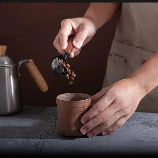 LOF™ Coffee Measuring Spoon – 15ml Stainless & Walnut Handle - 