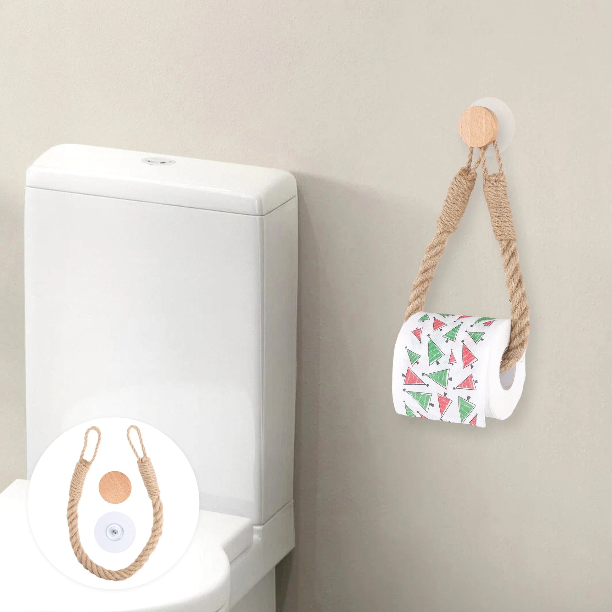MARINA™ Rope Holder – Hemp Toilet Paper Hanger for Natural Decor - 