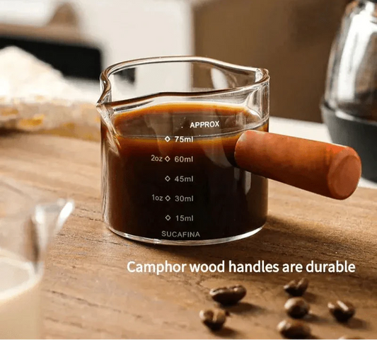 MEASTROT™ Measuring Cup – Glass Double Spout with Wood Handle - 