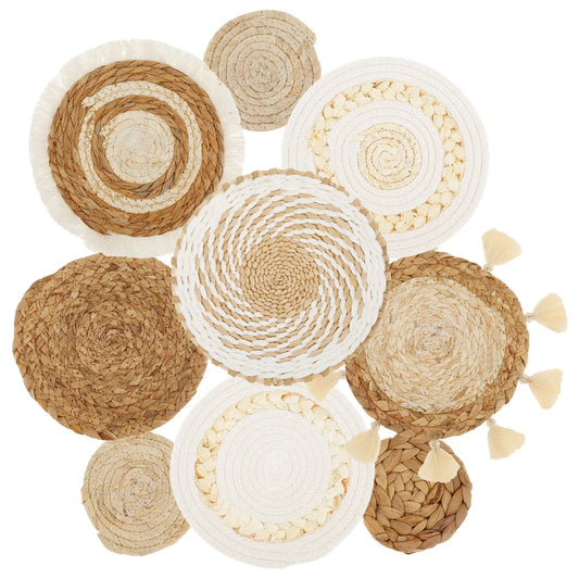 MINISOL™ Boho Coaster Set – Woven Cotton Table Decor (6 Pcs) - 