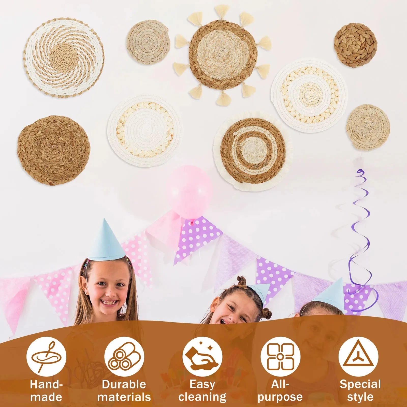 MINISOL™ Boho Coaster Set – Woven Cotton Table Decor (6 Pcs) - 
