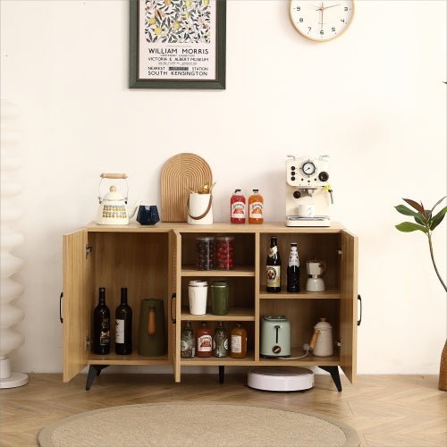 Natural sideboard INTRECCIO™ – Rattan 3 - door cabinet for kitchen or living room - sideboard