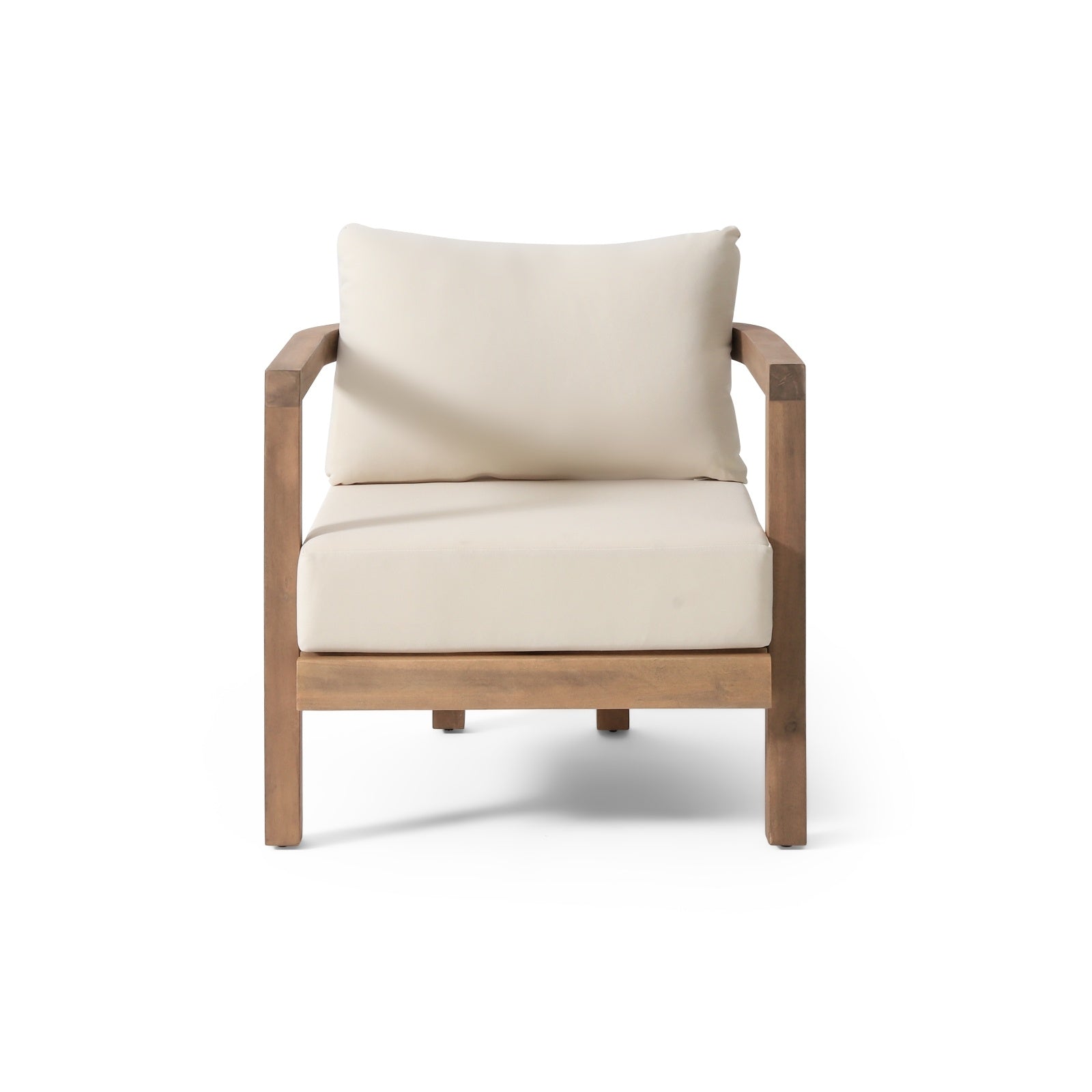 Outdoor Acacia Wood Patio Club Chair, Patio Furniture,Waterproof Thick Cushion Deep Seating For Porc - 