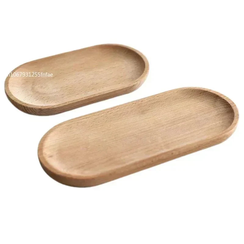 Oval wood serving tray by KUSARE™, natural platter for stylish serving.