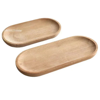 Oval wood serving tray by KUSARE™, natural platter for stylish serving.