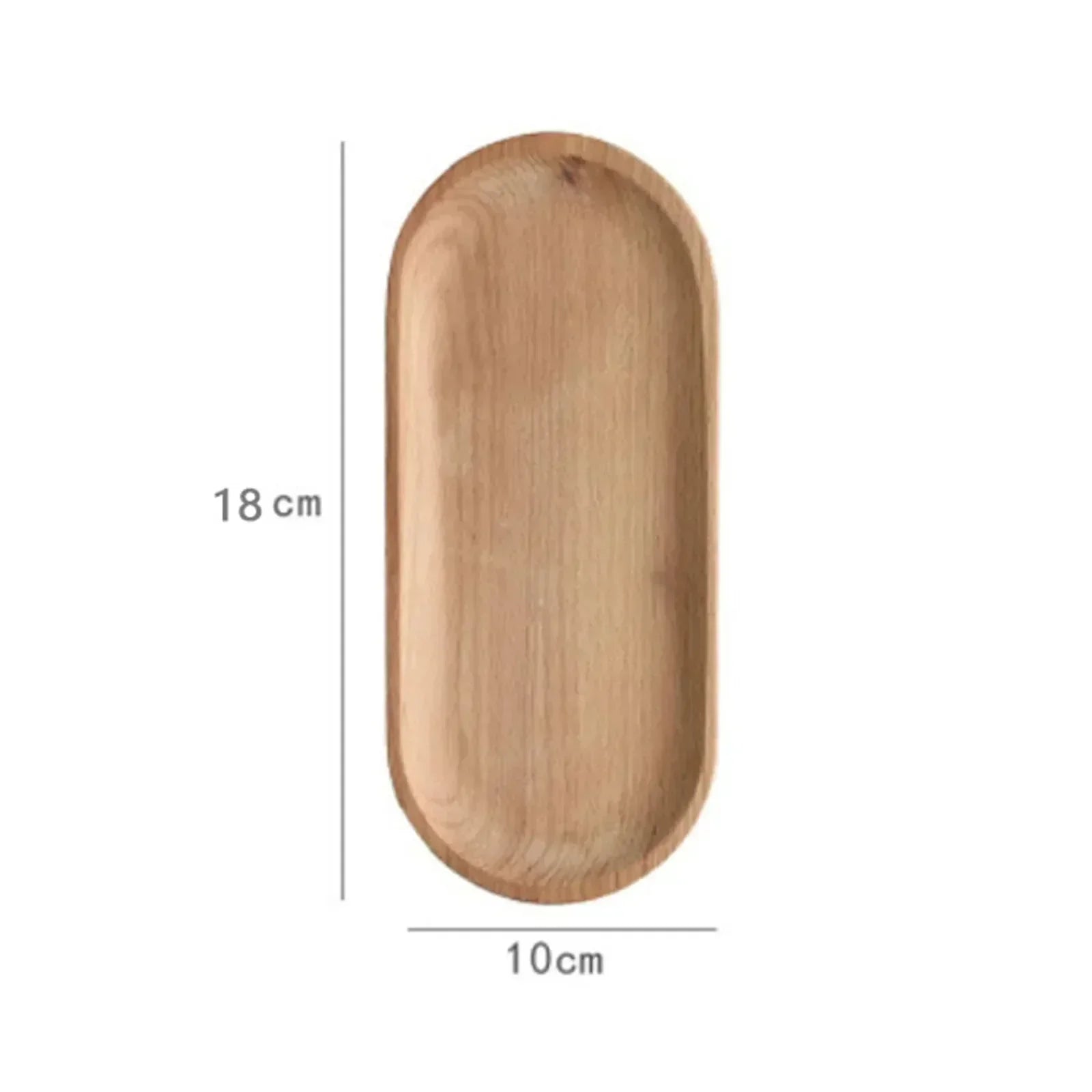 Oval Wood Serving Tray by KUSARE™, 18x10 cm, natural wooden platter.