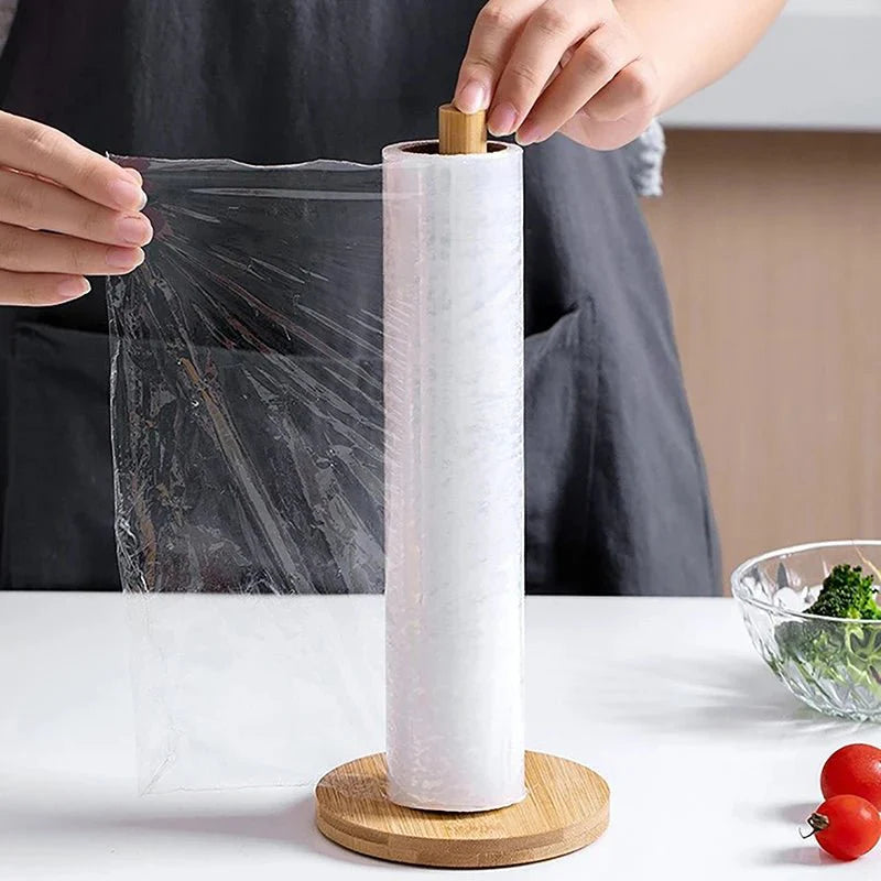 PAPRO™ Bamboo Paper Towel Holder – Non - Slip Kitchen Stand - 