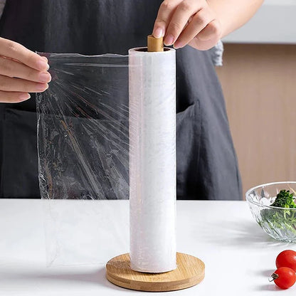 PAPRO™ Bamboo Paper Towel Holder – Non - Slip Kitchen Stand - 