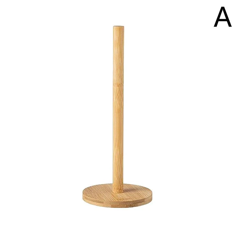 PAPRO™ Bamboo Paper Towel Holder – Non - Slip Kitchen Stand - 