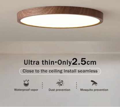 PARAKS™ Ultra•Thin LED Ceiling Light – Wood Finish - 