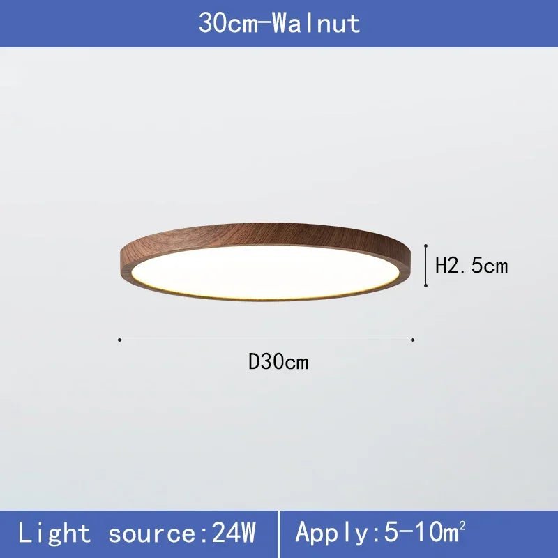 PARAKS™ Ultra•Thin LED Ceiling Light – Wood Finish - 
