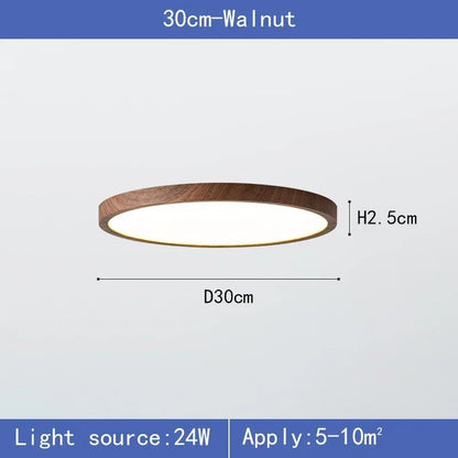 PARAKS™ Ultra•Thin LED Ceiling Light – Wood Finish - 
