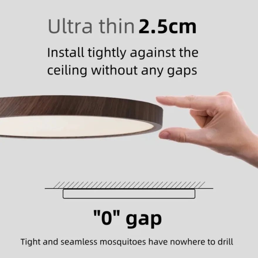 PARAKS™ Ultra•Thin LED Ceiling Light – Wood Finish - 