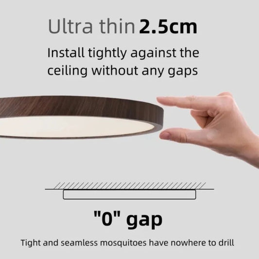 PARAKS™ Ultra•Thin LED Ceiling Light – Wood Finish - 